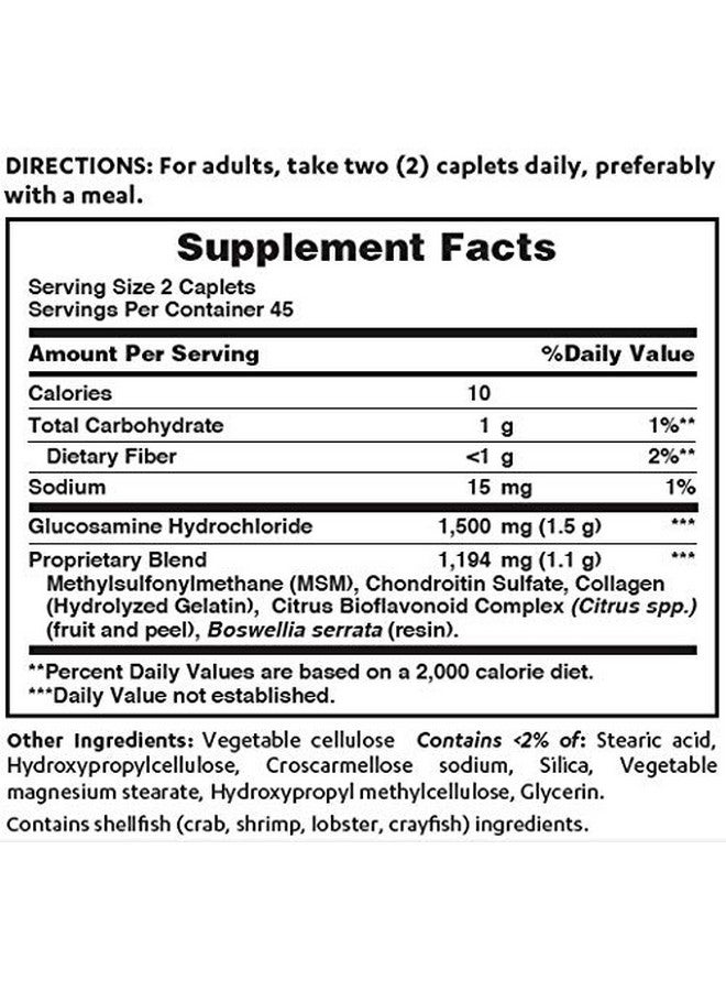 VITAMIN WORLD مكمل غذائي لدعم المفاصل بقوة ثلاثية؛ يحتوي على الجلوكوزامين MSM وكوندرويتين لدعم راحة ومرونة المفاصل 90 قرصًا - Image 3