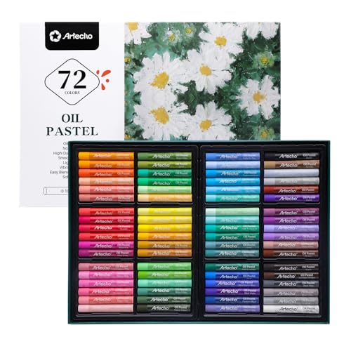 Artecho Oil Pastels Set of 72 Colors, Soft Oil Pastels for Art Painting, Drawing, Blending, Art Supplies for Artists, Beginners, Teachers (10 x 70 mm) - Image 1