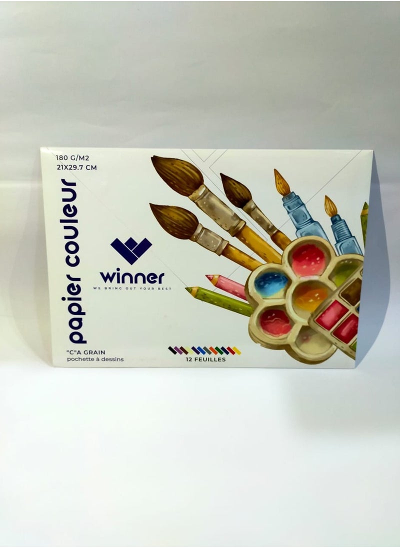 Winner Drawing paper case colors metant 21x29.7 180gm - 12 sheets 