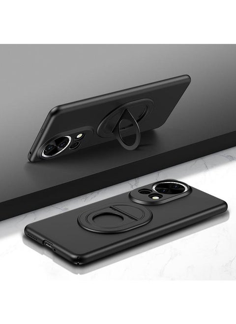 For Huawei nova 12 Pro Magsafe Hidden Fold Holder Full Coverage Shockproof Phone Case(Black)