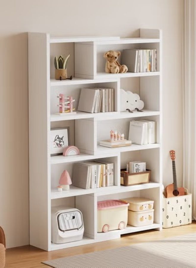 فاشون هوم رفوف كتب متعددة الطبقات قابلة للتعديل على الوجهين بتصميم إبداعي، خزانة كتب زاوية طويلة حديثة، رف تخزين خشبي بسمك 15 مم لغرفة النوم وغرفة المعيشة والمكتب المنزلي 95 × 24 × 146 سم - Image 2