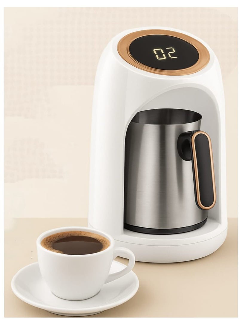 3 in 1 Turkish Coffee Maker White – Electric Coffee, Milk & Water Warmer | Dual Heating Modes | Fast & Safe Brewing | Ideal for Turkish Coffee, Milk Frothing & Hot Drinks | Portable Stainless Steel Kettle Pot  - Image 1