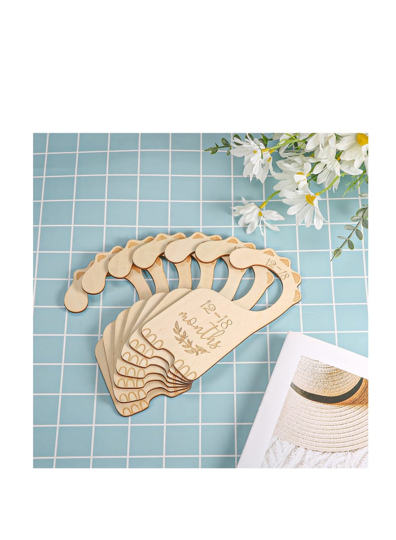 Excefore فاصل خزانة الأطفال الخشبي، 7 قطع من فاصل مقاس خزانة الأطفال، منظم ملابس الأطفال، علامات فرز ملابس الأطفال، من حديثي الولادة إلى 24 شهرًا، ديكور غرفة الأطفال للأولاد والبنات - Image 4