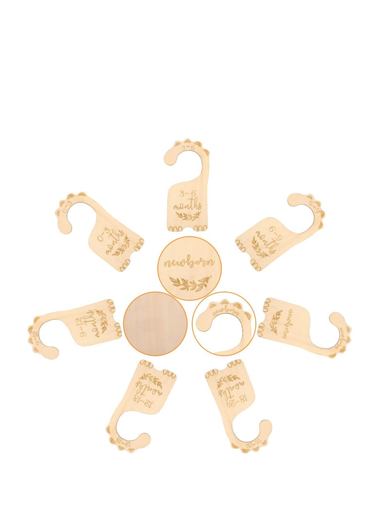 Excefore فاصل خزانة الأطفال الخشبي، 7 قطع من فاصل مقاس خزانة الأطفال، منظم ملابس الأطفال، علامات فرز ملابس الأطفال، من حديثي الولادة إلى 24 شهرًا، ديكور غرفة الأطفال للأولاد والبنات - Image 5