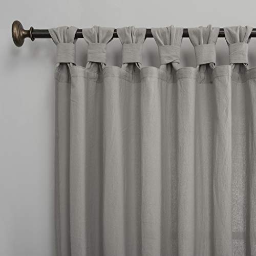 Archaeo Washed Cotton Twist Tab Curtain, 52" x 84", Silver Gray - Image 2