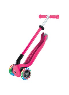 GLOBBER Globber Go Up Active Lights 3-wheel Foldable Kick Scooter Fushcia  - Image 4