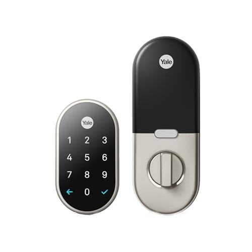 Google Nest x Yale Lock - Tamper-Proof Smart Lock for Keyless Entry - Keypad Deadbolt Lock for Front Door - Satin Nickel - Image 1