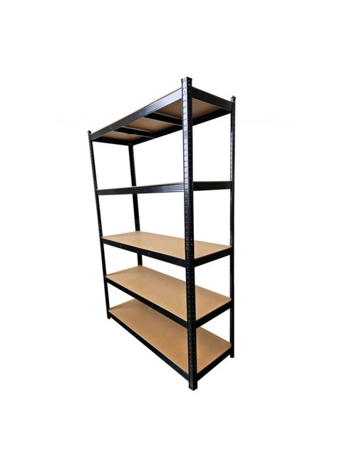 Milano 5 Layer Steel Shelf Adjustable Garage Storage Utility Rack Heavy Duty Shelves Organization Multipurpose Shelf Warehouse Basement Kitchen Living Room pantry With Mdf Board (120X45X180) 250Kgx5
