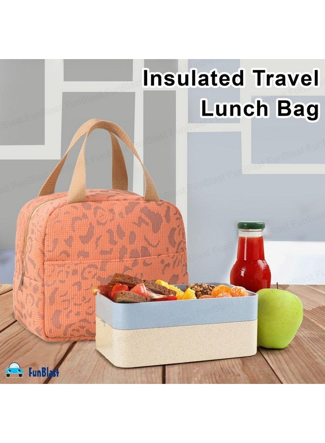 فنبلاست حقيبة غداء فن بلاست، حقيبة غداء سفر معزولة للمكتب، حقيبة حمل متعددة الأغراض لصندوق الغداء للنساء/الرجال/تيفين/حقيبة تخزين لصندوق الغداء، حقيبة تيفين (خوخي)، 5 لترات - Image 3