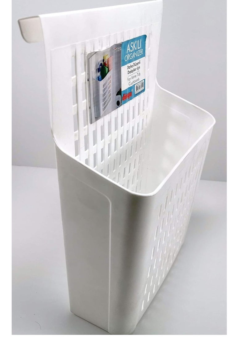 Askuang White Hanging Organizer, Plastic Multi-Use Hanging Plastic Organizer Basket - Image 1