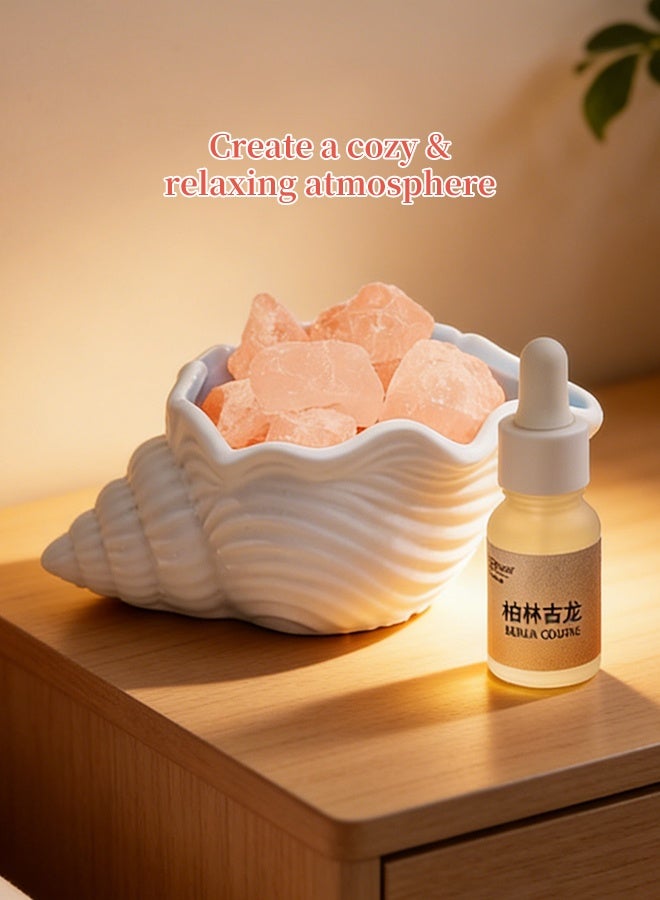 Crystal Stone Reedless Aromatherapy Diffuser Set, Natural Crystals + Ceramic Seashell Holder + Fragrance Oil, Home Scent Diffuser for Living Room, Bedroom, Office & Gifting - Image 3