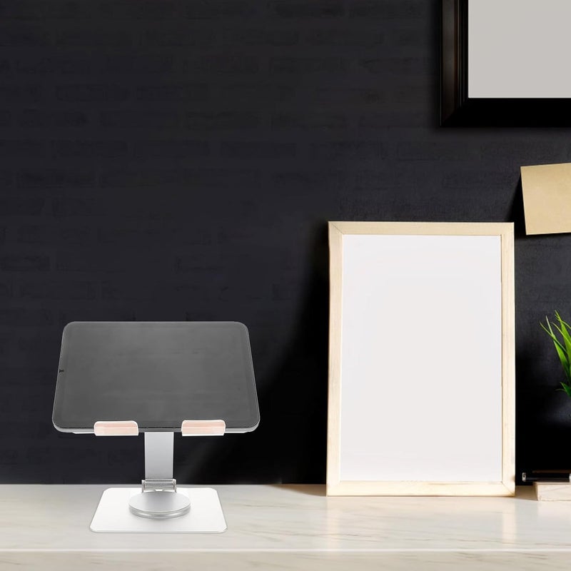 Foldable Adjustable Tablet Stand for Desk and Travel, Portable Silver Tablet Holder for Rv and Office Use with Stable Desktop Support - Image 5