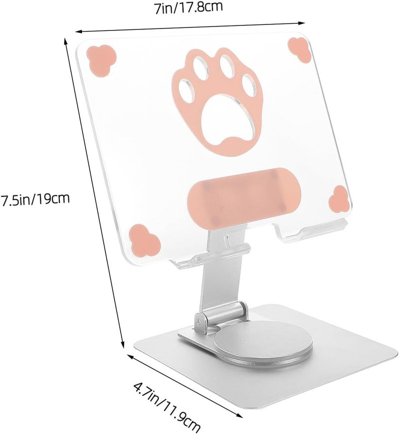 Foldable Adjustable Tablet Stand for Desk and Travel, Portable Silver Tablet Holder for Rv and Office Use with Stable Desktop Support - Image 2