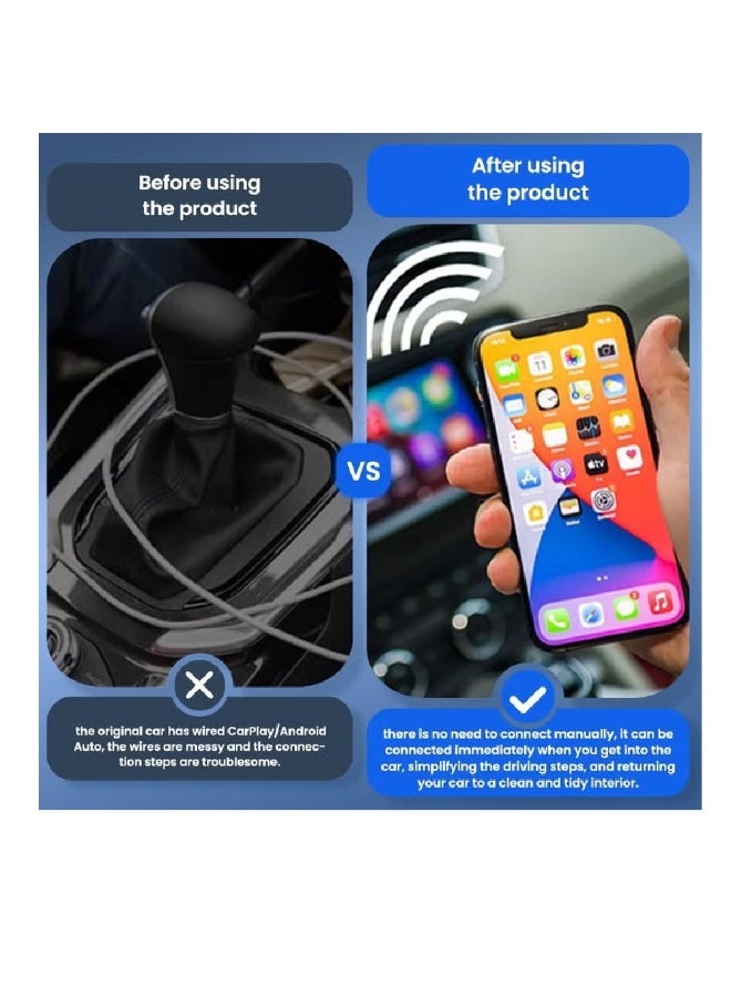 Carlinkit 2-in-1 Mini Ultra Wireless CarPlay Adapter & Android Auto - for iOS 10+/Android 11+, Convert Wired to Wireless with USB- - Image 4