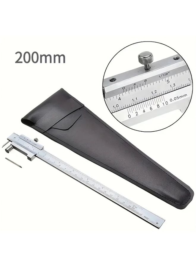 0 200mm High Precision Mechanical Vernier Caliper with Carbide Scriber and Needle - Image 1