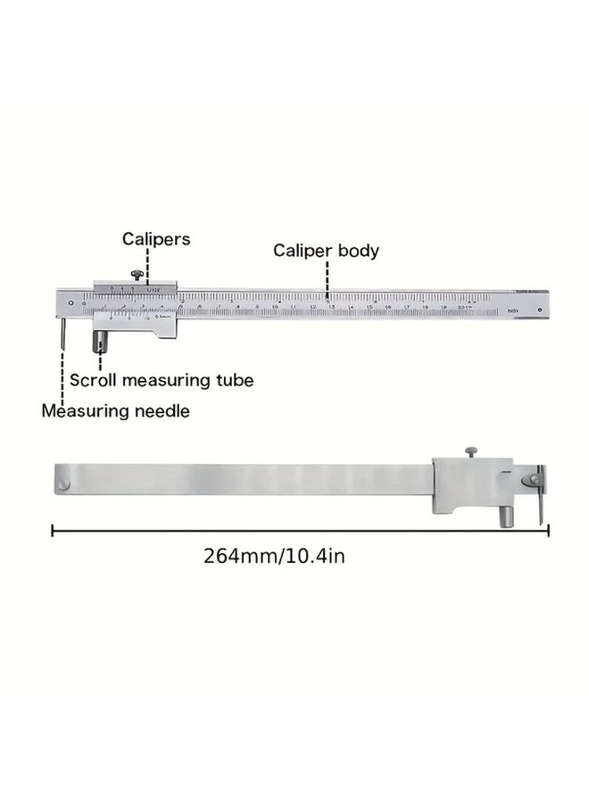 0 200mm High Precision Mechanical Vernier Caliper with Carbide Scriber and Needle - Image 2