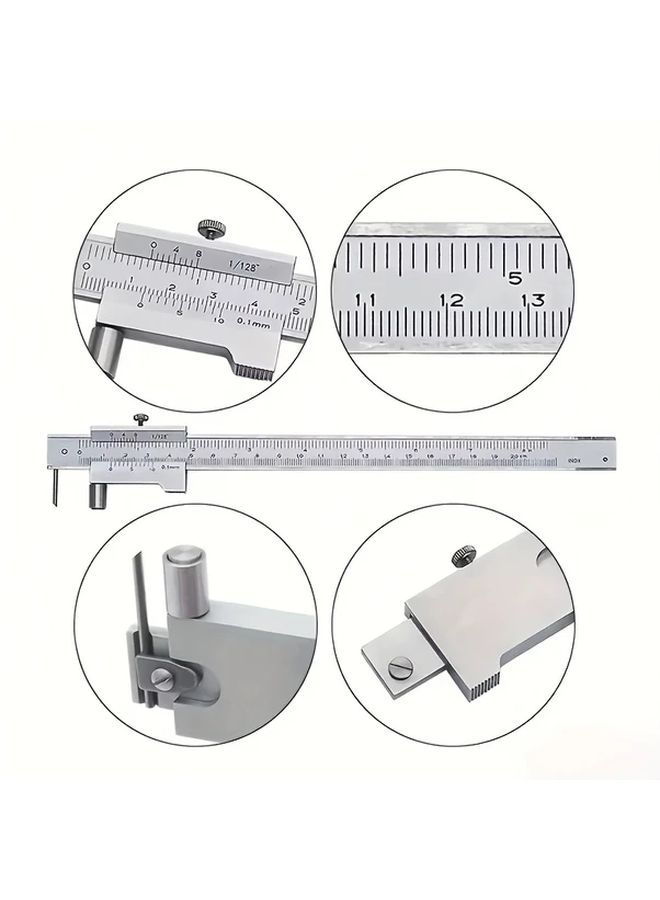 0 200mm High Precision Mechanical Vernier Caliper with Carbide Scriber and Needle - Image 5