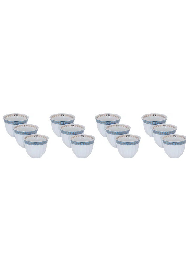 Alsaif Gallery Saif Gallery Porcelain Arabic Coffee Cup Set, 12 Pieces - White - Image 1