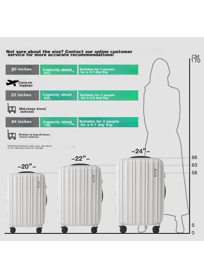 Summit Large Capacity Suitcase, 22-inch Trolley Case For Women And Men, Spinner Wheels, Expandable Travel Luggage, Pc154t4a, Off-white - Image 2