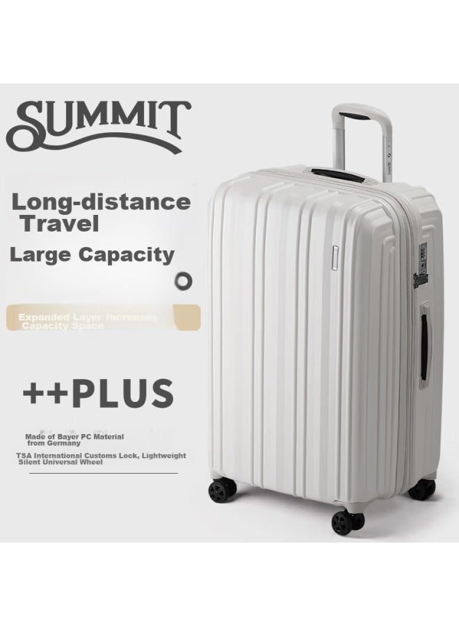 Summit Large Capacity Suitcase, 22-inch Trolley Case For Women And Men, Spinner Wheels, Expandable Travel Luggage, Pc154t4a, Off-white - Image 1
