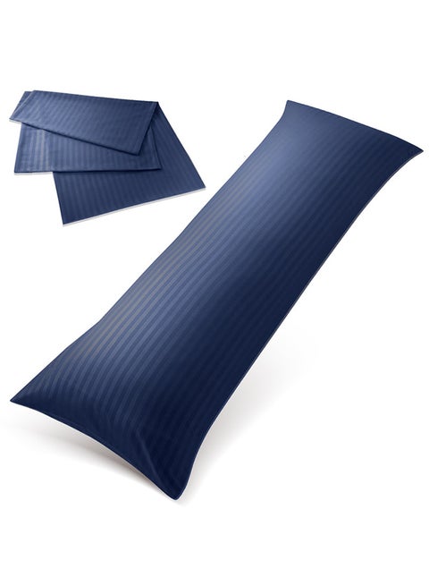 Hotel Linen Klub Long Body 1Pc Stripe Pillowcase - 100% Microfiber  with envelope closure, Soft and Durable Quality, Size : 45 x 125cm , Navy Blue