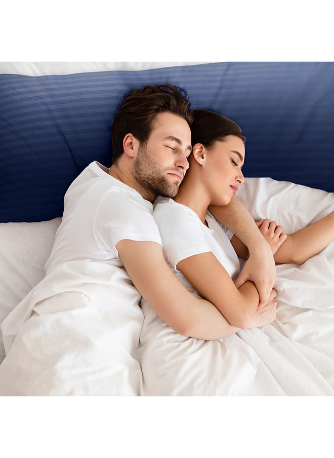 Hotel Linen Klub Hotel Linen Klub Long Body 1Pc Stripe Pillowcase - 100% Microfiber  with envelope closure, Soft and Durable Quality, Size : 45 x 125cm , Navy Blue  - Image 5