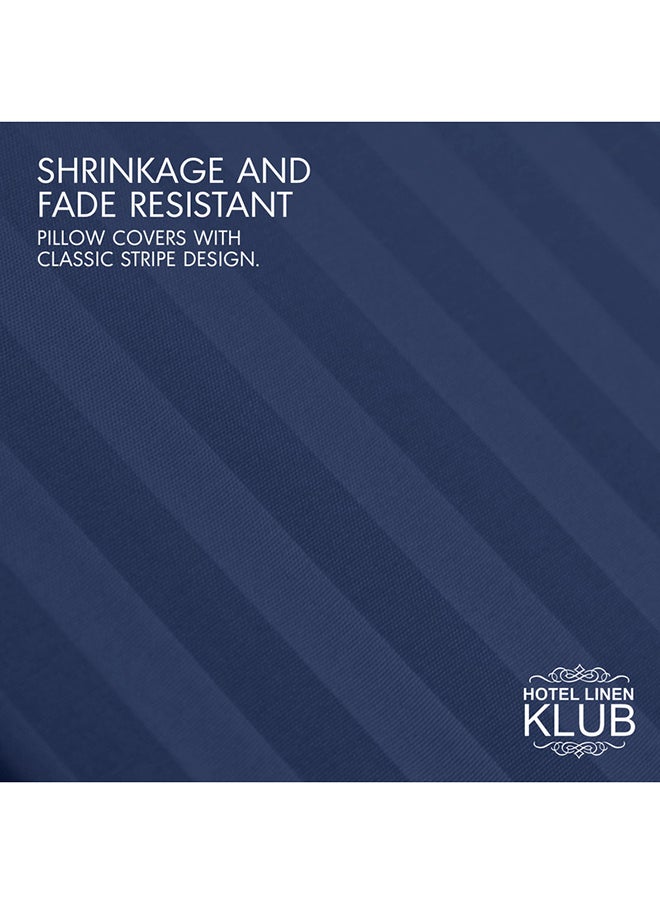 Hotel Linen Klub Hotel Linen Klub Long Body 1Pc Stripe Pillowcase - 100% Microfiber  with envelope closure, Soft and Durable Quality, Size : 45 x 125cm , Navy Blue  - Image 3