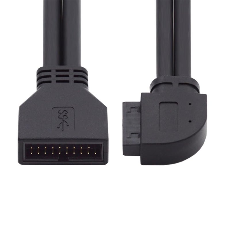 NFHK Right Angled USB 3.0 20Pin 19Pin Male to Female Extension 5Gbps Cable 90 Degree for Motherboard Mainboard - Image 1