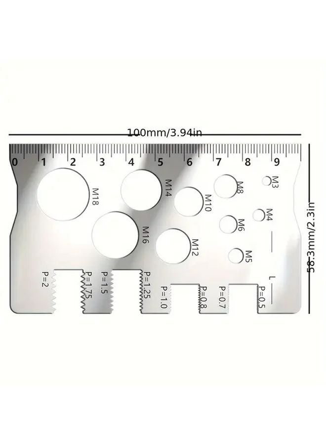 2pcs Stainless Steel 304 Screw Gauge Set M12 Thread Measuring Ruler Caliper Tool - Image 5