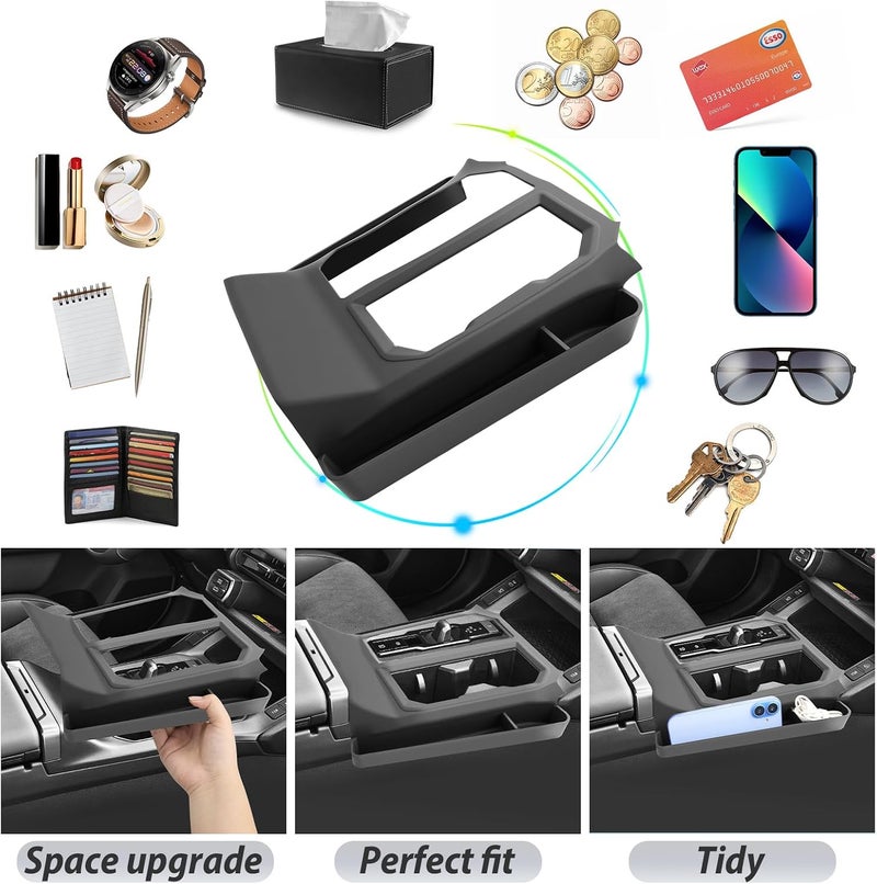 SKTU for 2026 Toyota RAV4 Gear Shift Panel for 2026+ Toyota RAV4 (LE/SE/XLE Premium/Woodland/XSE/Limited) Center Console Organizer 2026 RAV4 Accessories Rubber Passenger Side Storage Box Durable - Image 2