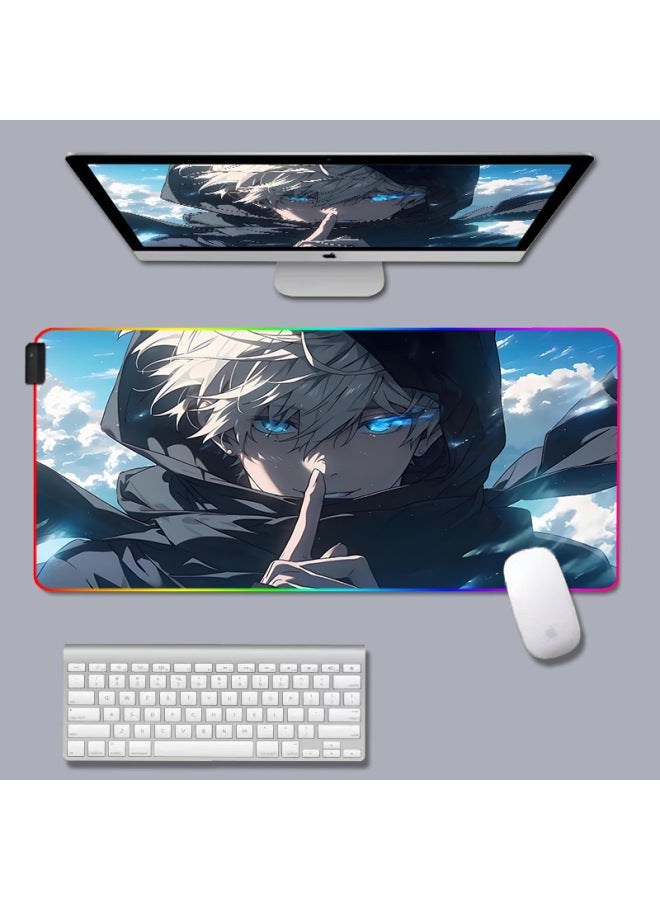 Spell Back To War Secondary Animation Mouse Pad Five Enlightenment Luminous RGB Peripheral Game Pad Computer E-sports Table Pad-Colour:350X600X3mm-Pattern:Spell Return -9  - Image 1