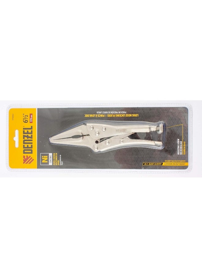 denzeL Locking Adjustable Long Nose Pliers, 6 1/2 Inch Overall Length, Reinforced  - Image 2