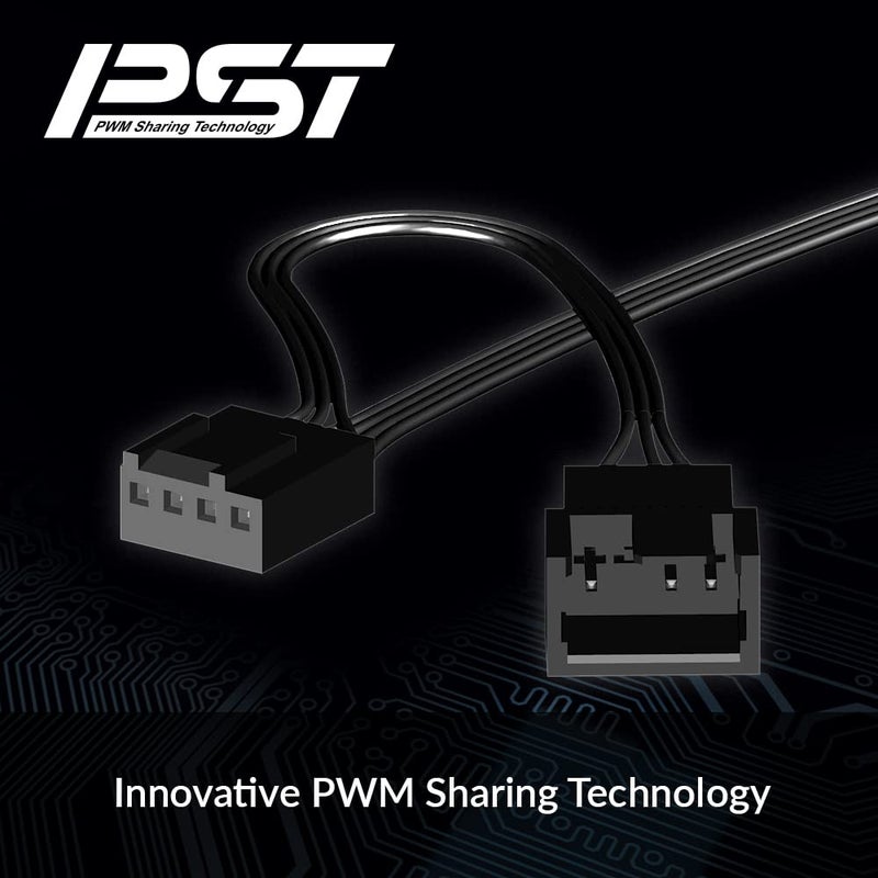 Arctic مروحة صندوق P12 سليم PWM PST - 120 مم بتقنية مشاركة PWM (PST)، مصممة للضغط، محرك هادئ، كمبيوتر، سليم جداً، 300-2100 RPM - أسود - ACFAN00187A - Image 5