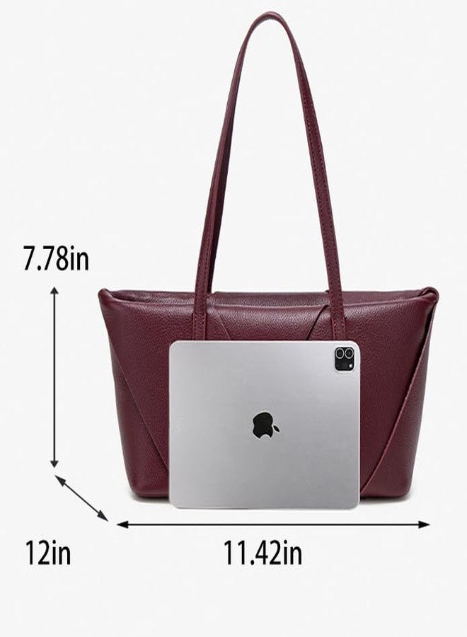 Molodo Woven Tote Bag Large Capacity Zipper Handbag Shoulder Bag Hobo Underarm Bags for Travel - Image 5