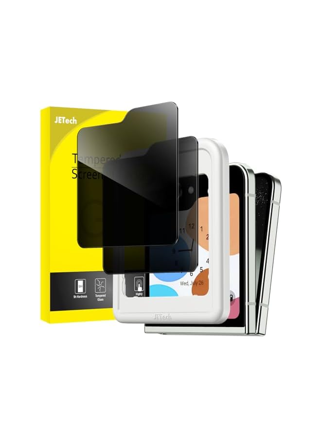 JETech Front Privacy Screen Protector for Samsung Galaxy Z Flip 5, Anti-Spy Tempered Glass Film with Easy Installation Tool, Case-Friendly, 2-Pack - Image 1
