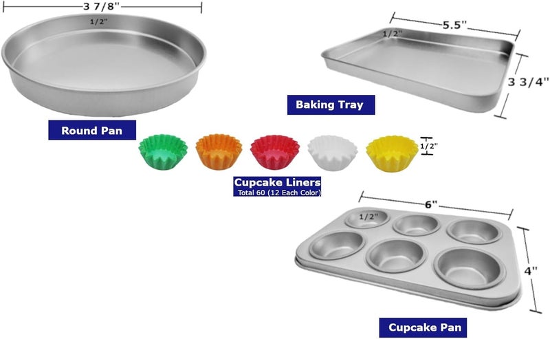 Quadrapoint Pan Set Compatible with Easy Bake Ultimate Oven | Includes Cupcake Liners THAT WILL FIT IN OVEN UNLIKE OTHERS | Kids' Accessories for Cooking Easy Bake Oven Mixes - Image 2
