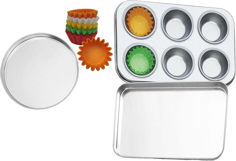 Quadrapoint Pan Set Compatible with Easy Bake Ultimate Oven | Includes Cupcake Liners THAT WILL FIT IN OVEN UNLIKE OTHERS | Kids' Accessories for Cooking Easy Bake Oven Mixes - Image 1