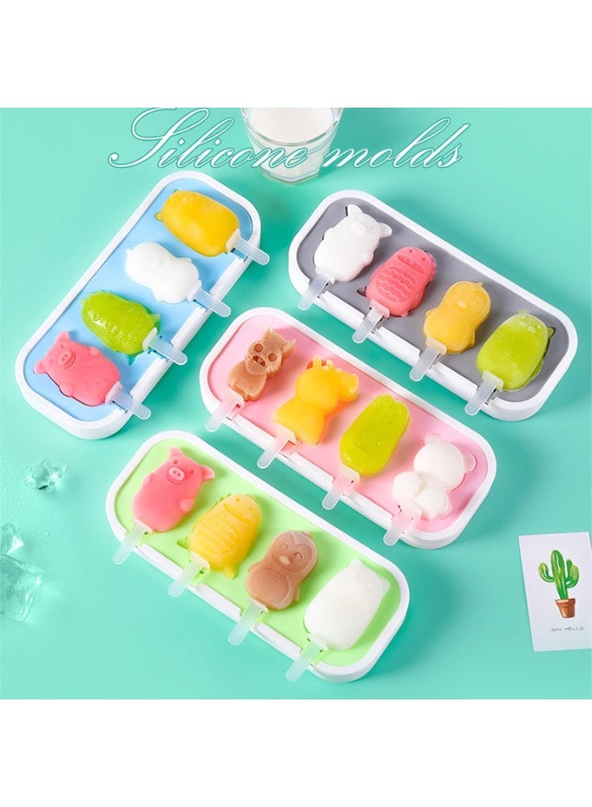 قالب سيليكون للآيس كريم المنزلي وأعواد البوظة - تصميم حيوانات ممتع - متعدد الألوان - خالٍ من BPA وآمن للطعام - Image 3