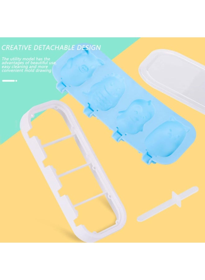 قالب سيليكون للآيس كريم المنزلي وأعواد البوظة - تصميم حيوانات ممتع - متعدد الألوان - خالٍ من BPA وآمن للطعام - Image 5