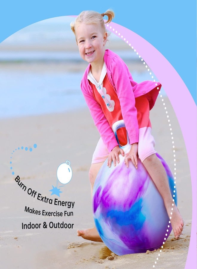 ZOOJOY Hopper Ball, Hopping Toys for Kids, 18inch Bouncy Ball with Handle for Boys Girls Aged 3-8, Inflatable Clouds Bounce Hopper Toy with Pump - Image 4