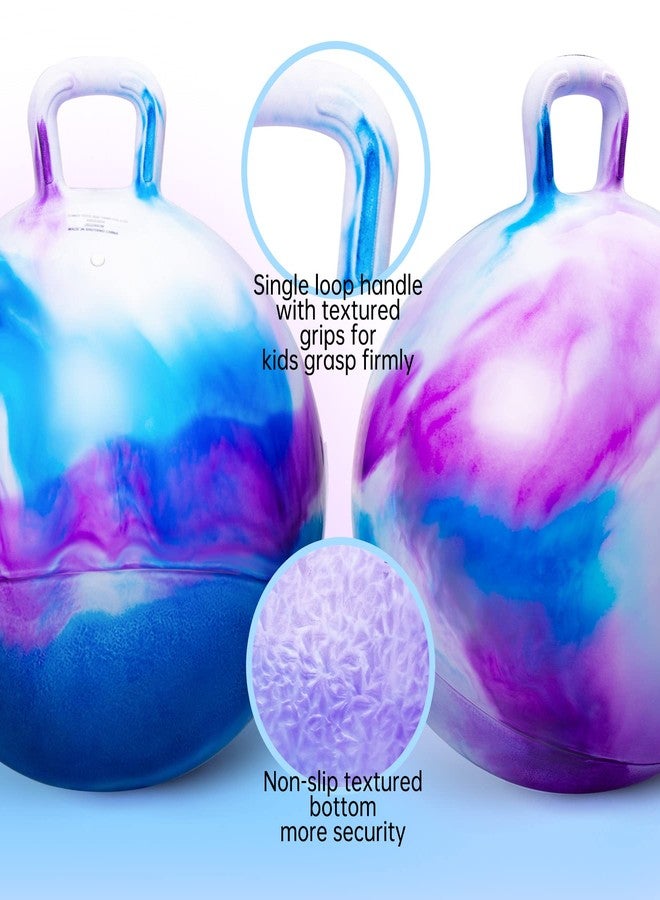 ZOOJOY Hopper Ball, Hopping Toys for Kids, 18inch Bouncy Ball with Handle for Boys Girls Aged 3-8, Inflatable Clouds Bounce Hopper Toy with Pump - Image 3