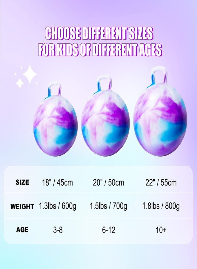 ZOOJOY Hopper Ball, Hopping Toys for Kids, 18inch Bouncy Ball with Handle for Boys Girls Aged 3-8, Inflatable Clouds Bounce Hopper Toy with Pump - Image 5