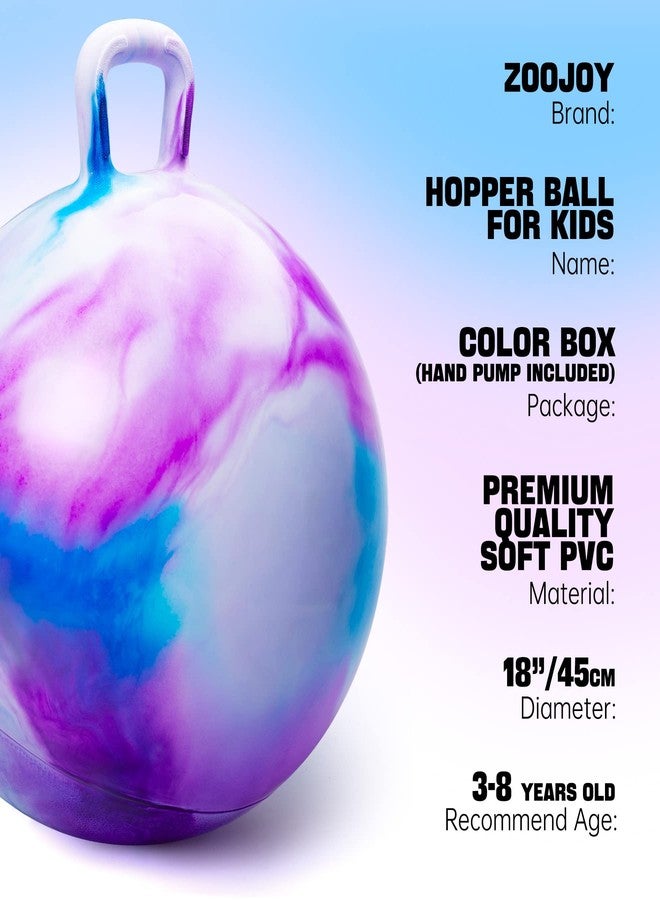 ZOOJOY Hopper Ball, Hopping Toys for Kids, 18inch Bouncy Ball with Handle for Boys Girls Aged 3-8, Inflatable Clouds Bounce Hopper Toy with Pump - Image 2