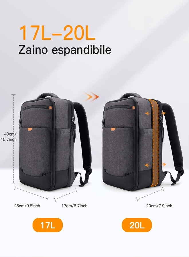 Inateck 17-20L Expandable Carry on Travel Laptop Backpack for Airline Approved, Splash-resistant 3-Way Cabin Luggage for Low-cost/Budget Airlines, Compatible with 14-Inch Laptops, Black - Image 3