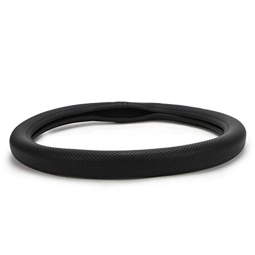 Zapcart ExtraGripDshape09 Flat Bottom D-Shape Anti-Slip Steering Wheel Cover Compatible with Maruti Suzuki XL6, Black, Leatherette - Image 3