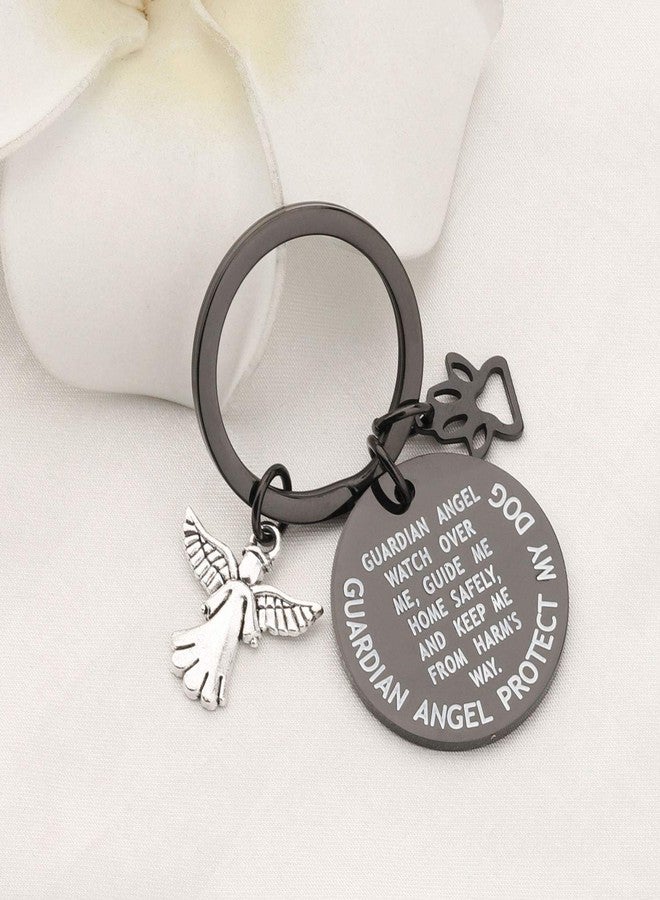 MYOSPARK Guardian Angel Protect My Dog Pet Protection Stainless Steel Pendant Collar Charm (Dog protection tag-Black) - Image 2