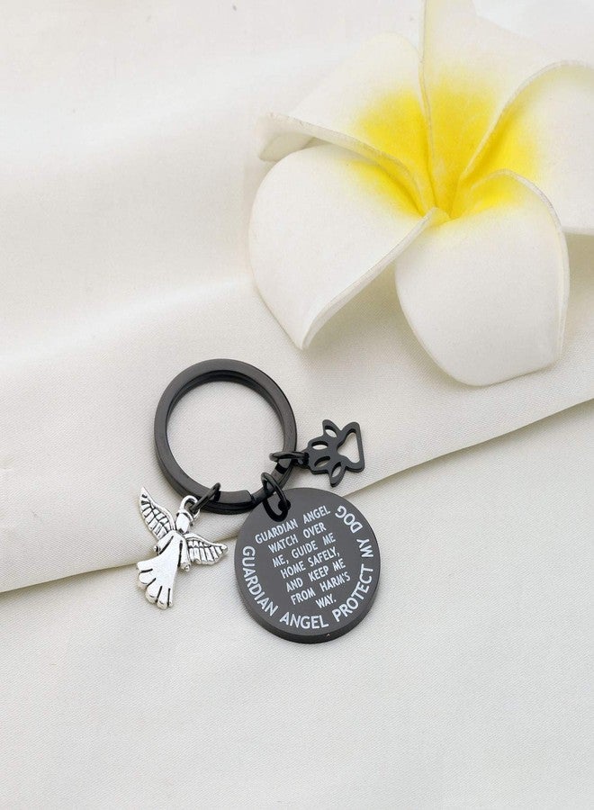 MYOSPARK Guardian Angel Protect My Dog Pet Protection Stainless Steel Pendant Collar Charm (Dog protection tag-Black) - Image 3