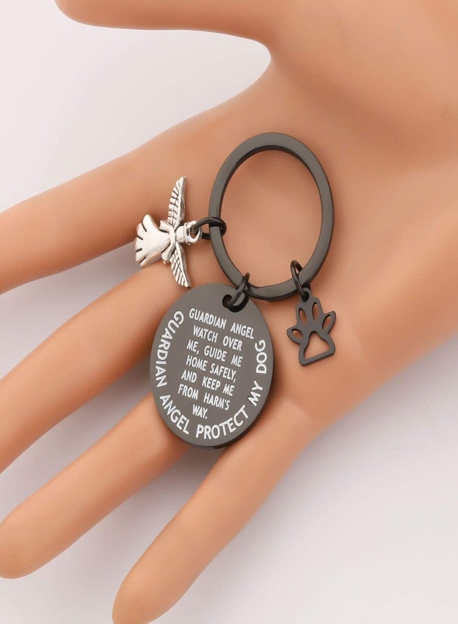MYOSPARK Guardian Angel Protect My Dog Pet Protection Stainless Steel Pendant Collar Charm (Dog protection tag-Black) - Image 4
