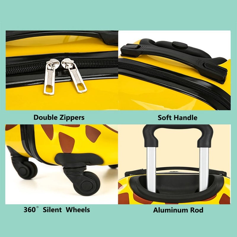 Kids Trolley Suitcase Lightweight Portable Children Suitcase Student Carry On Bag Hard Shell Boys Girls Small Travel Luggage Case with 4 Quite Spinner Wheels for Trip Tour Cabin (Crocodile) - Image 4