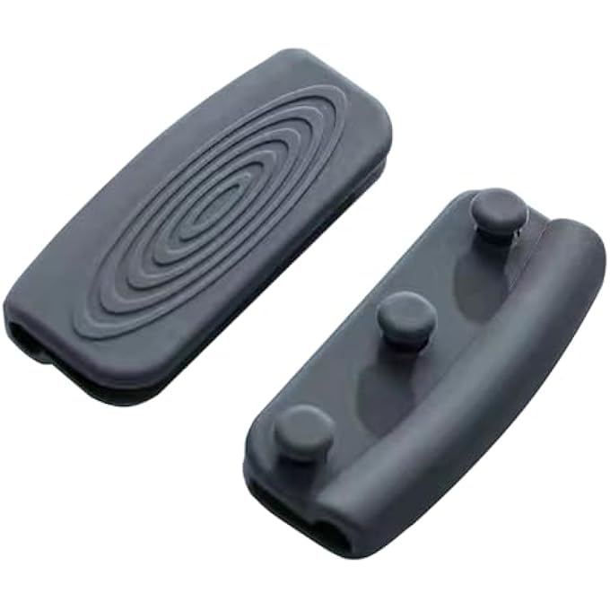 ريحني قطعتان من أغطية مقابض الأواني المصنوعة من السيليكون مع أزرار ومقابض أذن من السيليكون وحامل مقبض مساعد من السيليكون ومقاوم للحرارة ومقبض مساعد من الحديد الزهر للمطبخ والطهي والخبز من الحديد الزهر - Image 2